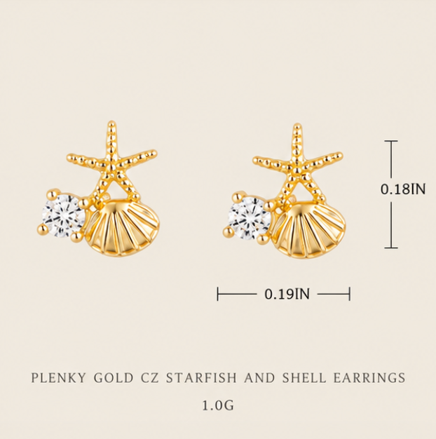 Shell & Star Earrings