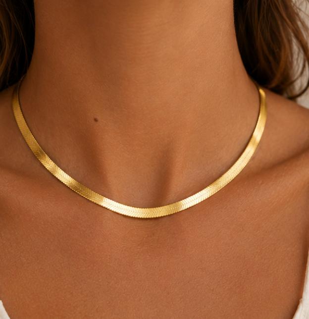 Herringbone Gold Choker