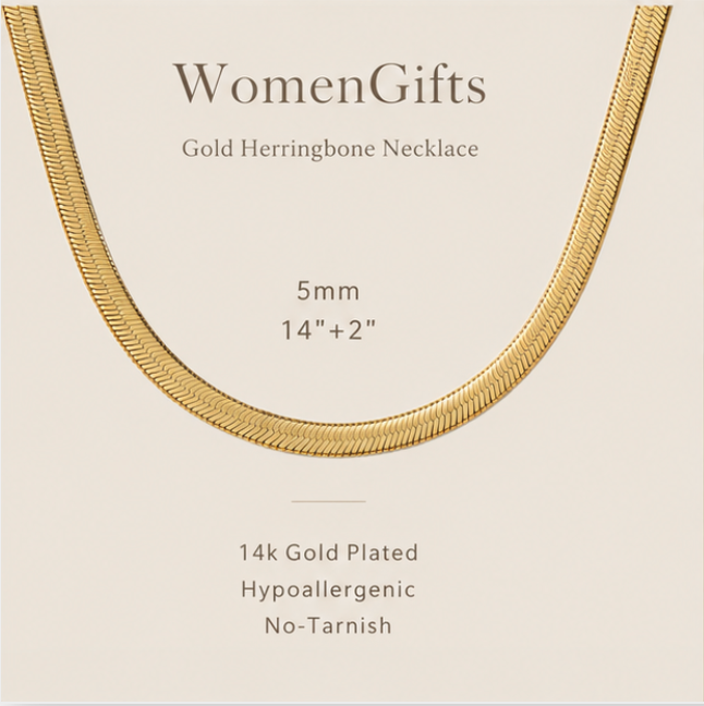 Herringbone Gold Choker