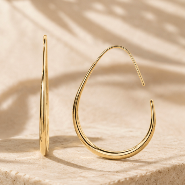 Gold Teardrop Hoops