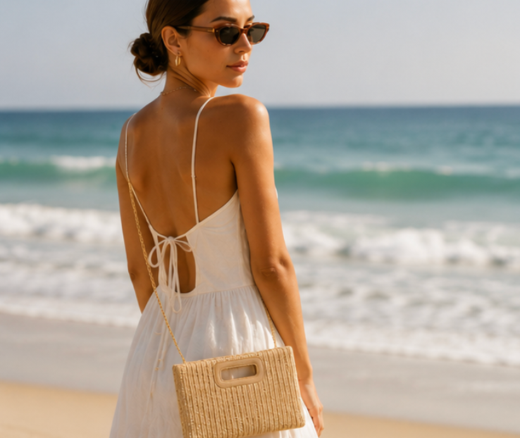 Capri Straw Clutch
