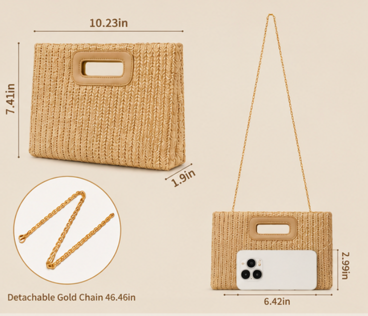 Capri Straw Clutch
