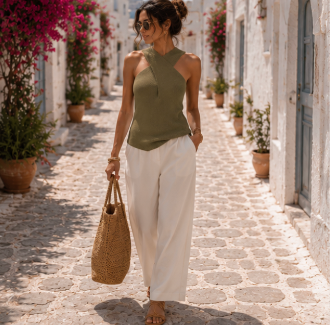 Crossover Knit Halter