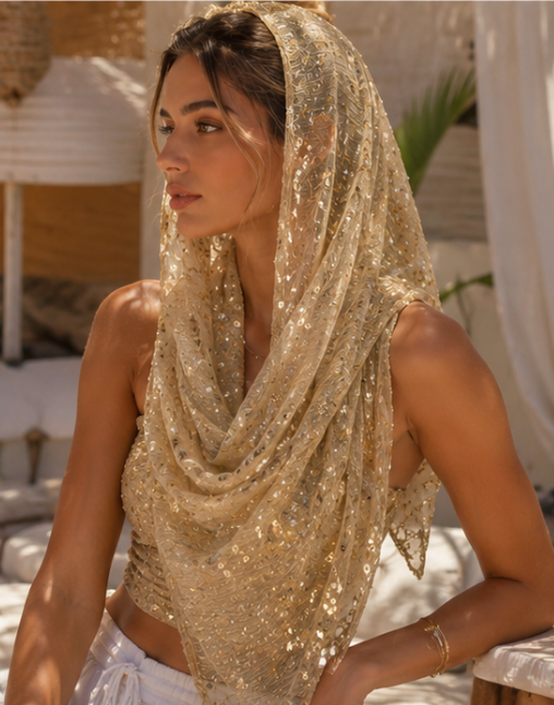 Golden Hour Sequin Scarf